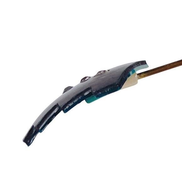 Vintage 80s Art Deco Revival Rhinestone Collar Pin Bar Brooch Geometric Jewelry - Picture 12 of 12